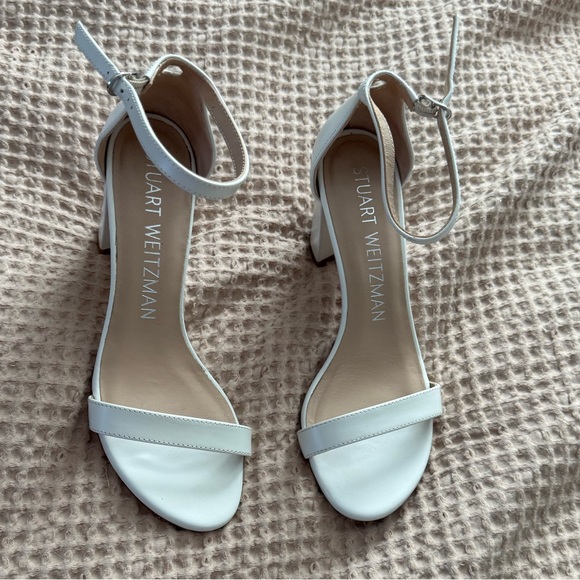 Stuart Weitzman nearly nude White Heels - Picture 1 of 7